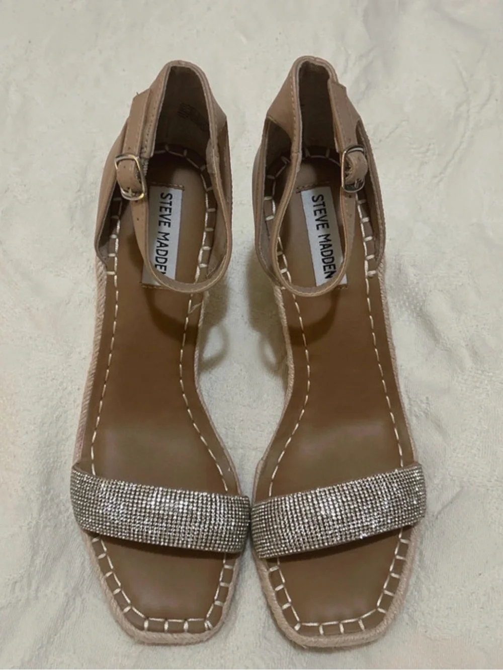 Steve Madden Espadrille Rhinestone Wedge Sandals